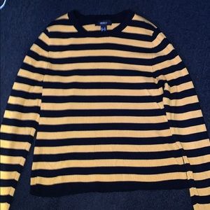 Black and Yellow Ribbed Long Sleeve Shirt